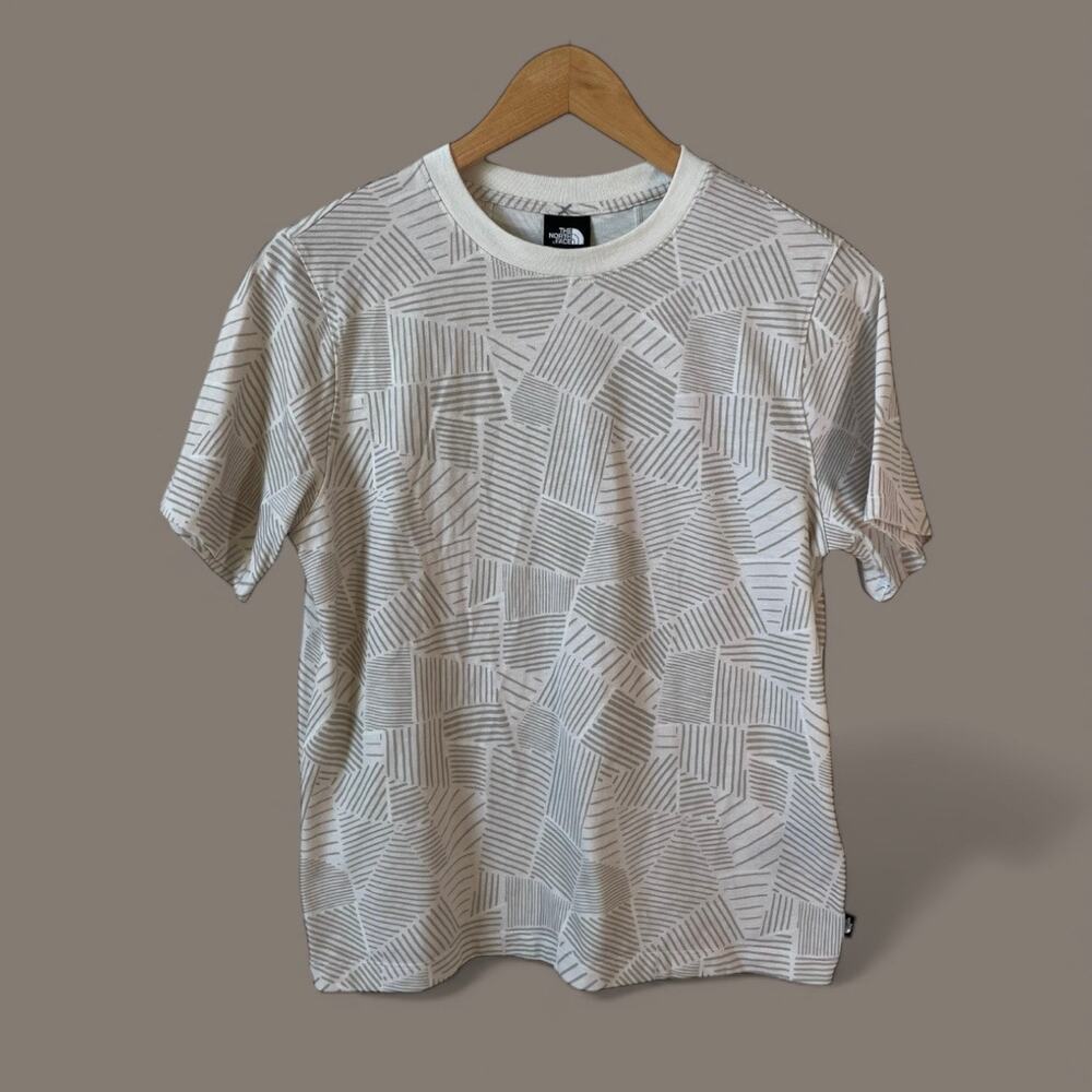 THE NORTH FACE Women Marina Luxe Crew Neck T Shirt Cream Gray S Gorpcore Outdoor